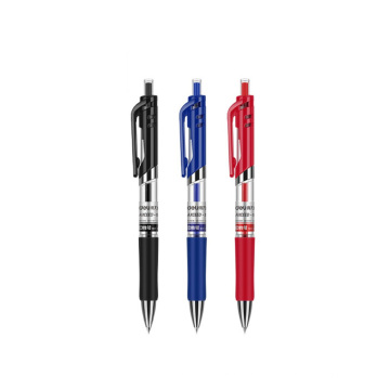 Retractable durable large volumn smooth  black red blue 0.5mm push gel writing pen